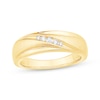 Thumbnail Image 1 of Men's Diamond Five-Stone Diagonal Wedding Band 1/10 ct tw 10K Yellow Gold