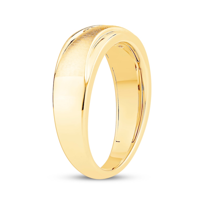 Main Image 2 of Men's Diamond Five-Stone Diagonal Wedding Band 1/10 ct tw 10K Yellow Gold