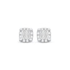 Thumbnail Image 1 of Princess-Cut Quad Diamond Stud Earrings 1/2 ct tw 10K White Gold