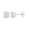 Thumbnail Image 2 of Princess-Cut Quad Diamond Stud Earrings 1/2 ct tw 10K White Gold