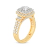 Thumbnail Image 1 of Multi-Diamond Center Cushion Frame Collar Engagement Ring 2 ct tw 10K Yellow Gold