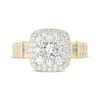 Thumbnail Image 2 of Multi-Diamond Center Cushion Frame Collar Engagement Ring 2 ct tw 10K Yellow Gold
