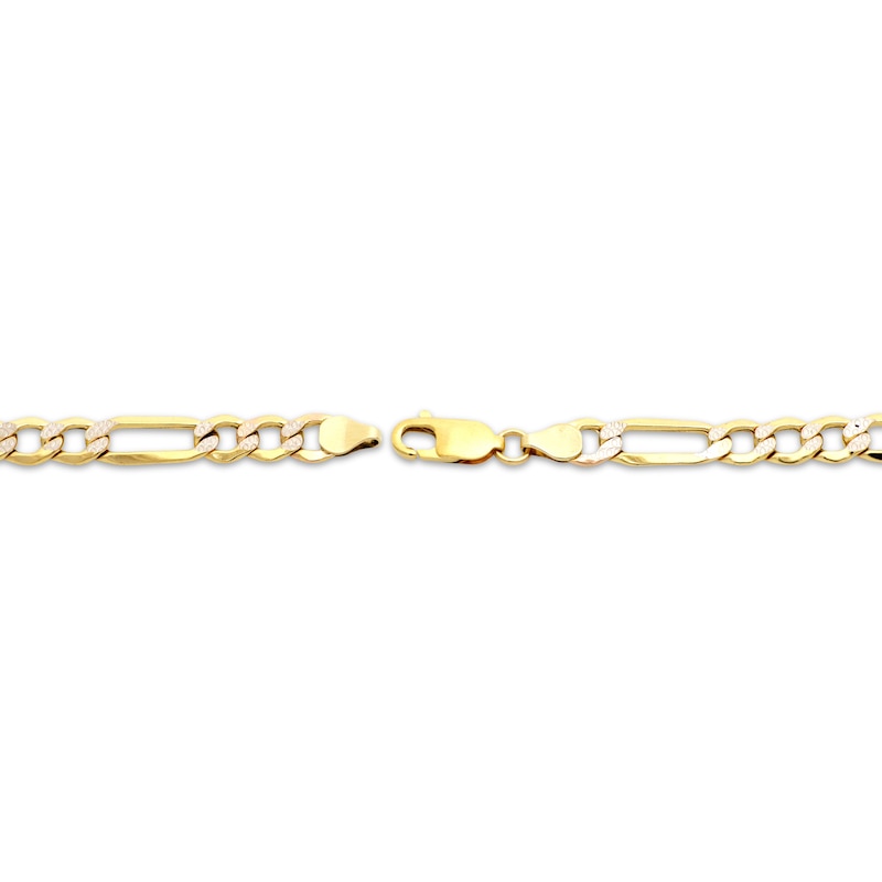 Main Image 3 of Diamond-Cut Semi-Solid Figaro Chain Necklace 6.3mm 14K Yellow Gold 18&quot;