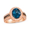 Thumbnail Image 1 of Le Vian Blue Topaz Ring 1/3 ct tw Diamonds 14K Strawberry Gold