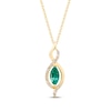 Thumbnail Image 0 of Marquise-Cut Emerald & Diamond Necklace 1/15 ct tw 14K Yellow Gold 18"