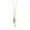 Thumbnail Image 1 of Marquise-Cut Emerald & Diamond Necklace 1/15 ct tw 14K Yellow Gold 18"