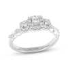 Thumbnail Image 1 of THE LEO Diamond Princess-Cut Three-Stone Engagement Ring 1/2 ct tw 14K White Gold