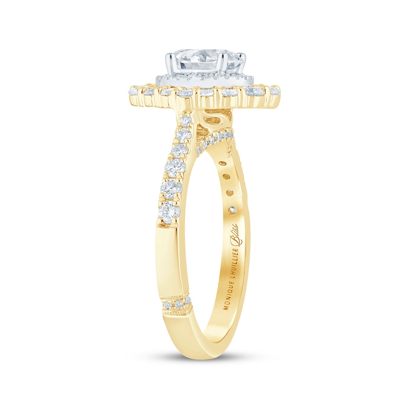 Main Image 2 of Monique Lhuillier Bliss Round-Cut Lab-Grown Diamond Engagement Ring 1-7/8 ct tw 18K Two-Tone Gold