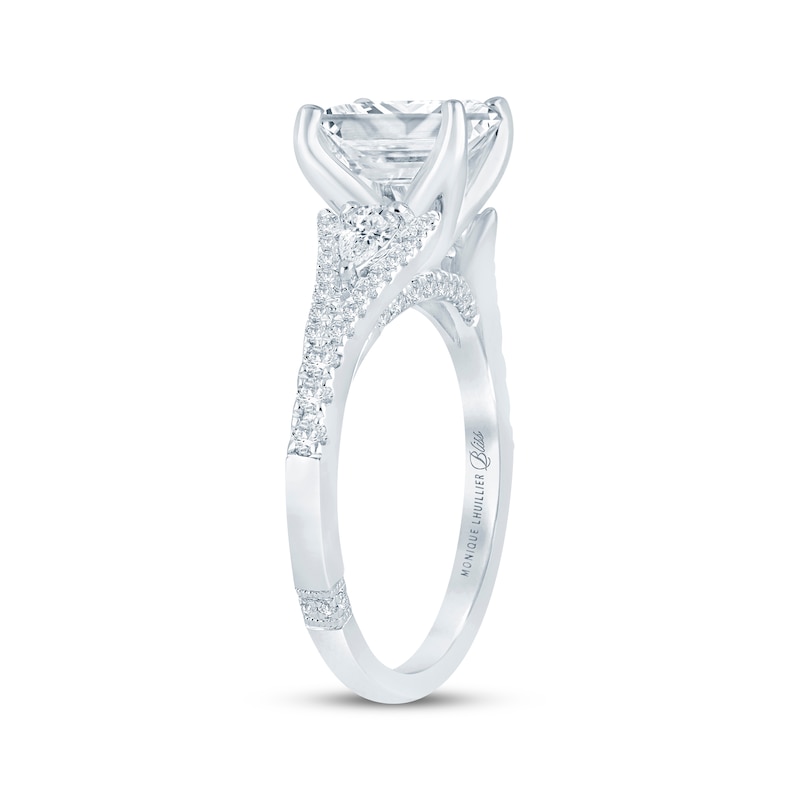 Main Image 2 of Monique Lhuillier Bliss Emerald-Cut Lab-Grown Diamond Engagement Ring 2-1/2 ct tw 18K White Gold