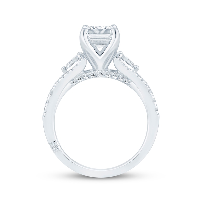 Main Image 3 of Monique Lhuillier Bliss Emerald-Cut Lab-Grown Diamond Engagement Ring 2-1/2 ct tw 18K White Gold