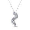 Thumbnail Image 2 of Baguette & Round-Cut Diamond Twist Necklace 1 ct tw 14K White Gold 18"