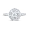 Thumbnail Image 3 of Round-Cut Diamond Double Halo Engagement Ring 1/2 ct tw 10K White Gold