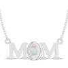 Thumbnail Image 1 of Oval-Cut Lab-Created Opal &quot;Mom&quot; Necklace Sterling Silver 18&quot;