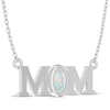 Thumbnail Image 2 of Oval-Cut Lab-Created Opal &quot;Mom&quot; Necklace Sterling Silver 18&quot;