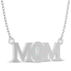 Thumbnail Image 3 of Oval-Cut Lab-Created Opal &quot;Mom&quot; Necklace Sterling Silver 18&quot;