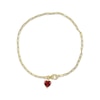 Thumbnail Image 1 of Heart-Shaped Lab-Created Ruby Paperclip Chain Bracelet 10K Yellow Gold 7.5&quot;