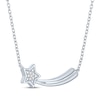 Thumbnail Image 3 of Diamond Accent Shooting Star Bar Necklace Sterling Silver 18&quot;