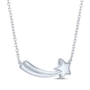 Thumbnail Image 4 of Diamond Accent Shooting Star Bar Necklace Sterling Silver 18&quot;