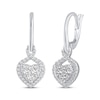 Thumbnail Image 1 of Multi-Diamond Heart-Shaped Drop Earrings 5/8 ct tw 14K White Gold