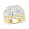 Thumbnail Image 1 of Men's Multi-Diamond Square Center Ring 1-1/2 ct tw 10K Yellow Gold