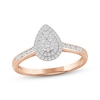 Thumbnail Image 1 of Multi-Diamond Center Pear-Shaped Halo Engagement Ring 1/6 ct tw 10K Rose Gold