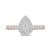 Thumbnail Image 3 of Multi-Diamond Center Pear-Shaped Halo Engagement Ring 1/6 ct tw 10K Rose Gold