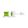 Thumbnail Image 1 of Square-Cut Peridot Solitaire Stud Earrings Sterling Silver