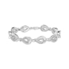 Thumbnail Image 1 of Diamond Teardrop Swirl Link Bracelet 1/10 ct tw Sterling Silver 7&quot;