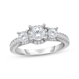 Adore Round-Cut Diamond Three-Stone Engagement Ring 1-1/2 ct tw 14K White Gold