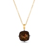 Thumbnail Image 1 of Le Vian Cushion-Cut Chocolate Quartz Necklace 14K Honey Gold™ 18&quot;