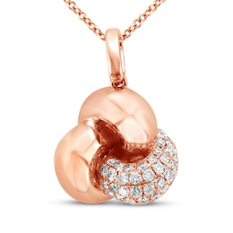 Le Vian Diamond Knot Necklace 1/3 ct tw 14K Strawberry Gold 18&quot;