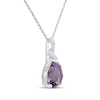 Thumbnail Image 2 of Pear-Shaped Amethyst & White Lab-Created Sapphire Drop Necklace Sterling Silver 18&quot;