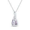 Thumbnail Image 3 of Pear-Shaped Amethyst & White Lab-Created Sapphire Drop Necklace Sterling Silver 18&quot;