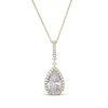 Thumbnail Image 1 of Pear-Shaped White Lab-Created Sapphire Necklace 18K Yellow Gold-Plated Sterling Silver