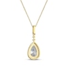 Thumbnail Image 3 of Pear-Shaped White Lab-Created Sapphire Necklace 18K Yellow Gold-Plated Sterling Silver