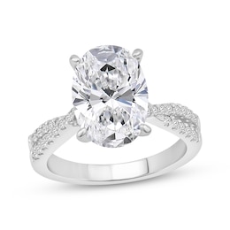 Adore Lab-Grown Diamonds Oval-Cut Twist Shank Engagement Ring 4-1/4 ct tw 14K White Gold