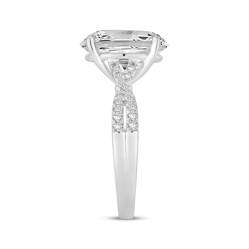 Main Image 2 of Lab-Grown Diamonds by KAY Oval-Cut Twist Shank Engagement Ring 4-1/4 ct tw 14K White Gold