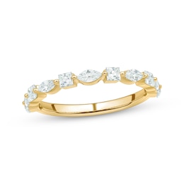 Adore Princess & Marquise-Cut Diamond Anniversary Ring 3/4 ct tw 10K Yellow Gold