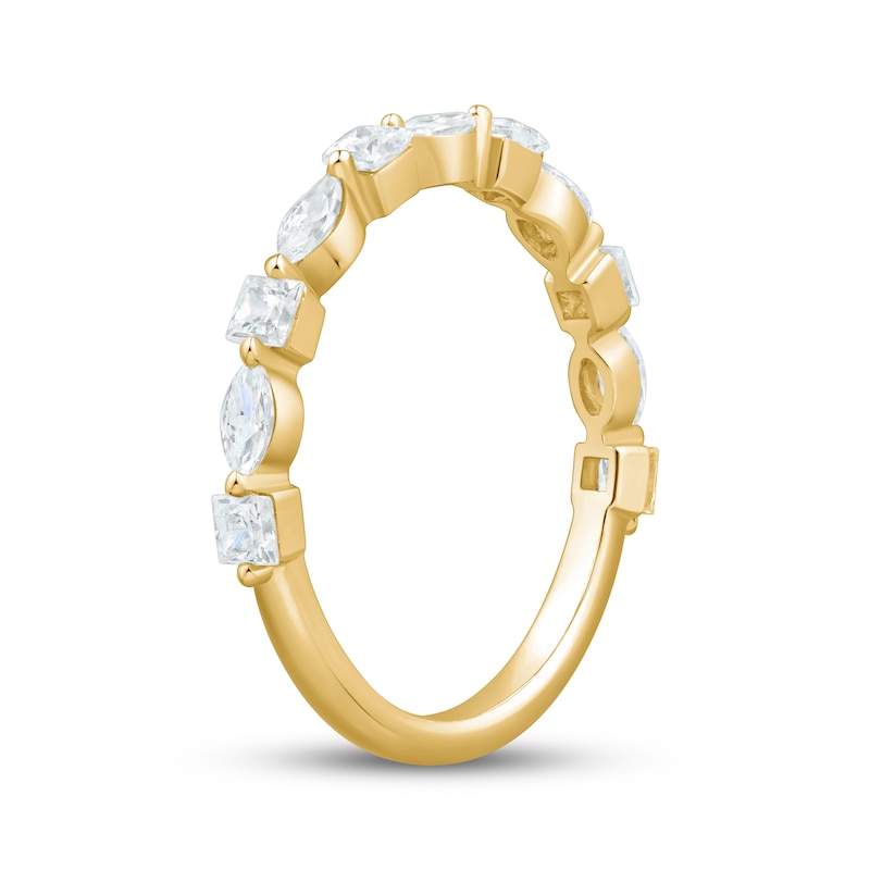 Main Image 2 of Princess & Marquise-Cut Diamond Anniversary Ring 3/4 ct tw 10K Yellow Gold