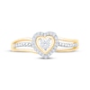 Thumbnail Image 3 of Diamond Heart Halo Promise Ring 1/10 ct tw 10K Yellow Gold