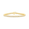 Thumbnail Image 1 of Lab-Grown Diamonds by KAY Emerald-Cut Tennis Bracelet 5 ct tw 14K Yellow Gold 7.5&quot;