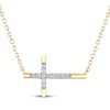 Thumbnail Image 1 of Diamond Sideways Cross Necklace 1/15 ct tw 10K Yellow Gold 18&quot;