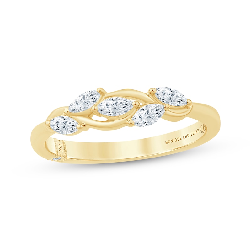 Main Image 1 of Monique Lhuillier Bliss Marquise-Cut Lab-Grown Diamond Anniversary Ring 1/3 ct tw 18K Yellow Gold