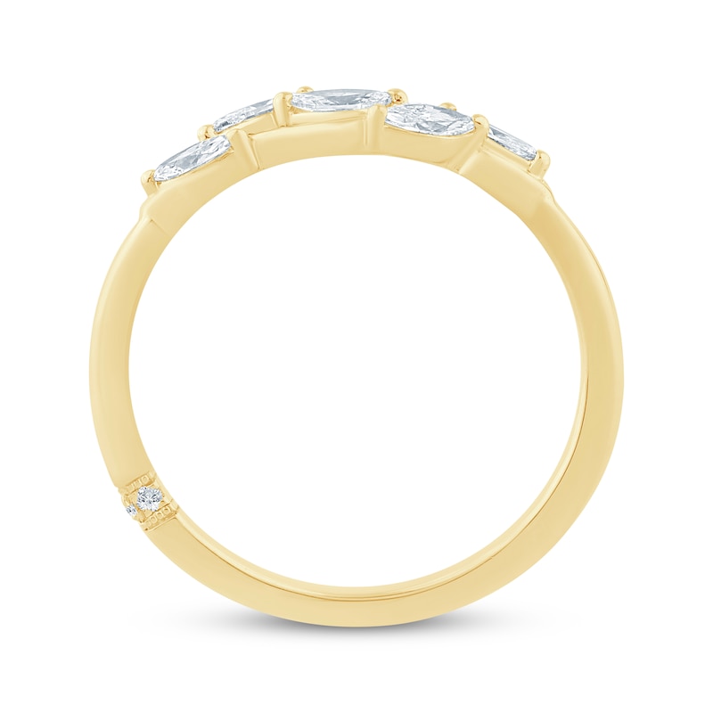 Main Image 3 of Monique Lhuillier Bliss Marquise-Cut Lab-Grown Diamond Anniversary Ring 1/3 ct tw 18K Yellow Gold