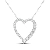 Thumbnail Image 1 of Lab-Grown Diamonds by KAY Graduated Heart Necklace 1/2 ct tw 14K White Gold 18&quot;