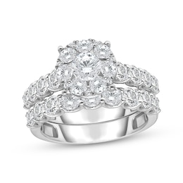 Lab-Grown Diamonds by KAY Round-Cut Multi-Stone Bridal Set 3 ct tw 10K White Gold