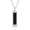 Thumbnail Image 1 of Men's Slender Dog Tag Necklace Stainless Steel & Black Ion Plating 24&quot;