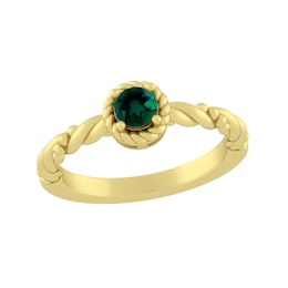 Round Birthstone Rope Design Ring (1 Stone)