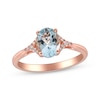 Thumbnail Image 1 of Oval-Cut Aquamarine & Diamond Ring 1/20 ct tw 10K Rose Gold