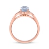 Thumbnail Image 2 of Oval-Cut Aquamarine & Diamond Ring 1/20 ct tw 10K Rose Gold